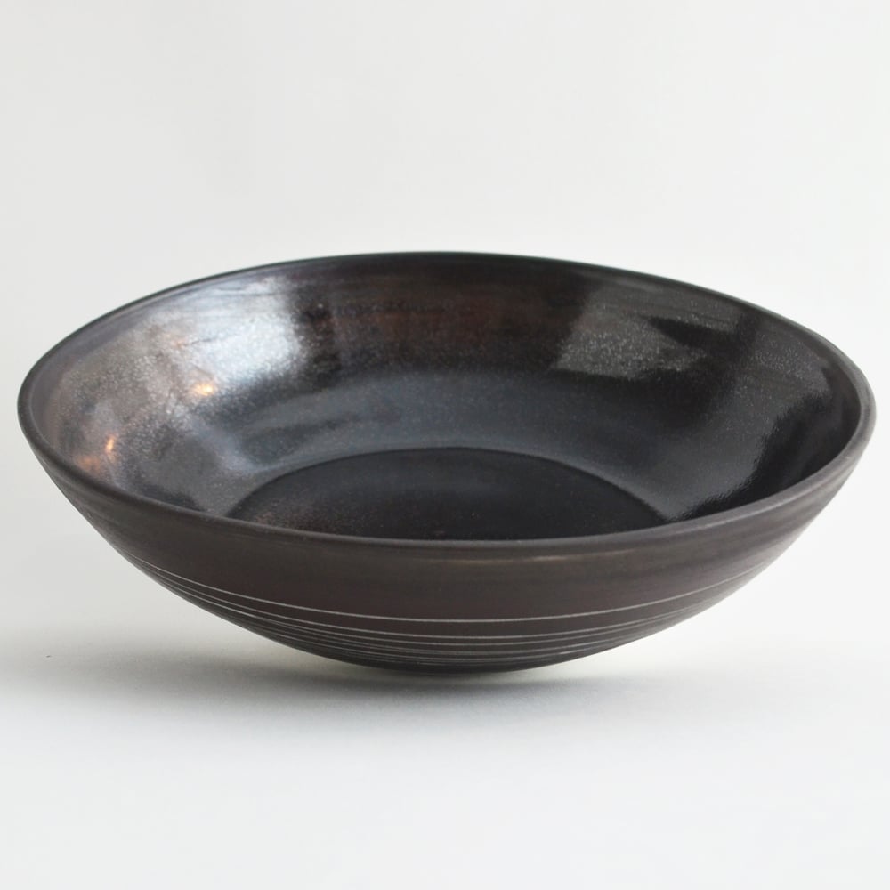Image of large black and white porcelain bowl