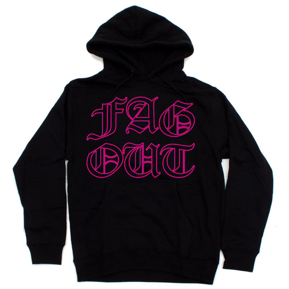Image of FAG OUT HOODIE (BLK/PNK)
