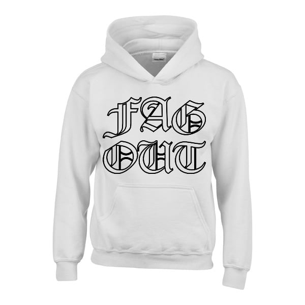Image of FAG OUT HOODIE (WHT/BLK)
