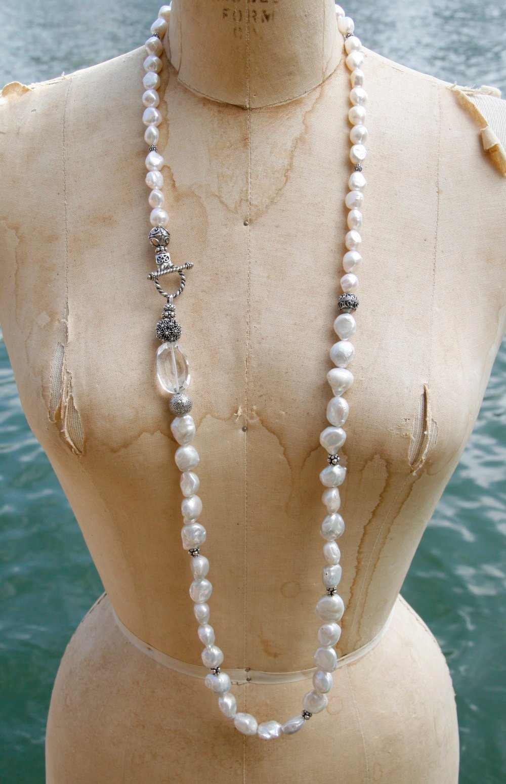 Triple Wrap White Baroque Pearls