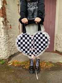 Image 1 of Pink Ribbon Heart Tote