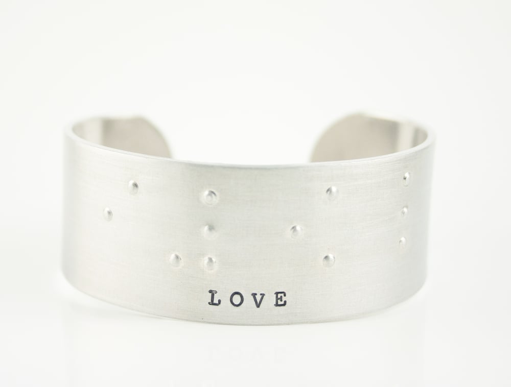 Image of NEW! Braille "LOVE" bangle bracelet