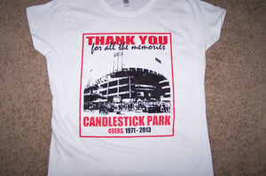Image of Candlestick Park Memorial t-shirt Womens Ladies fitted Fast Shipping