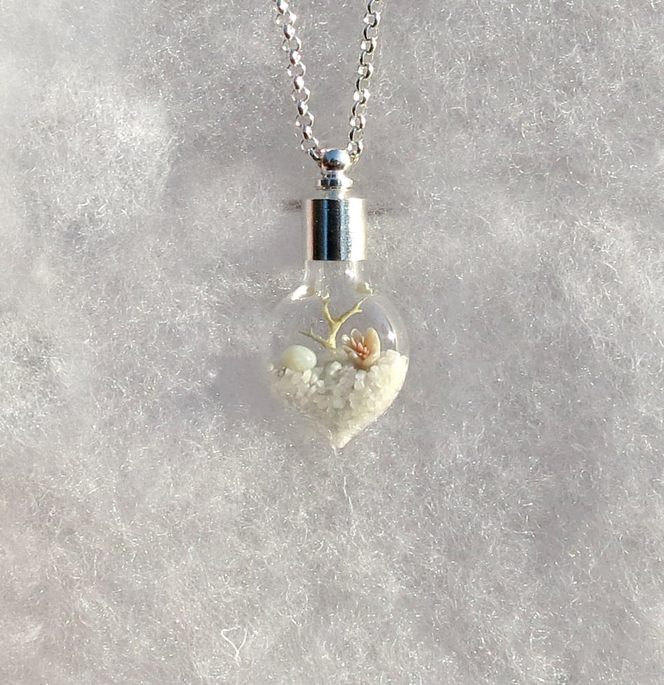 Image of Winter Necklace on Sterling Silver Chain, Terrarium Pendant