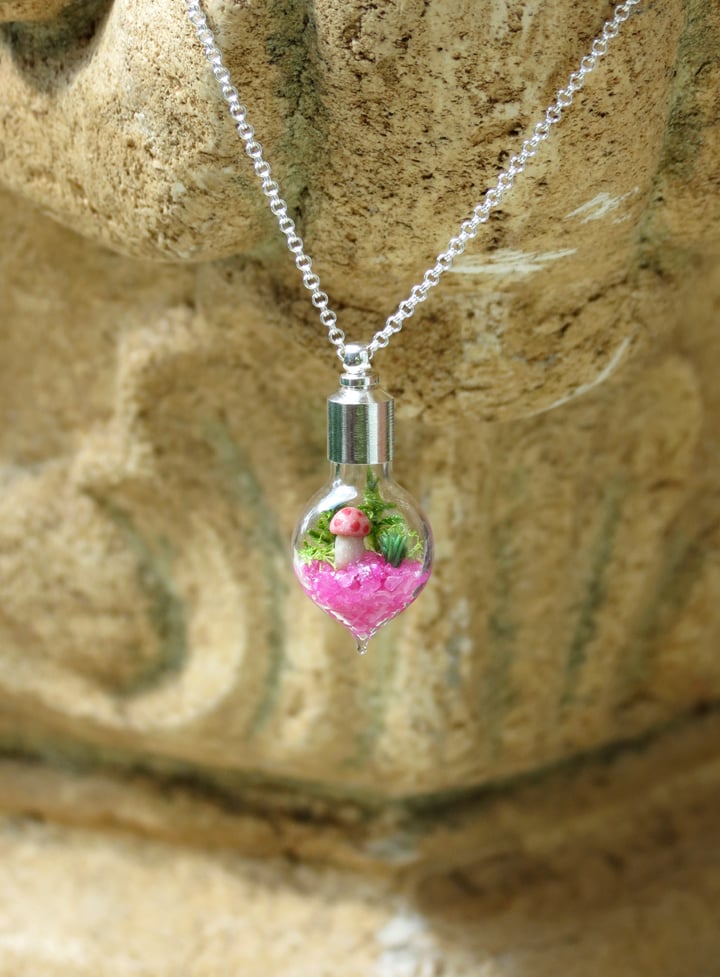 Image of Pink Heart Necklace for Charity, Susan G. Komen Necklace