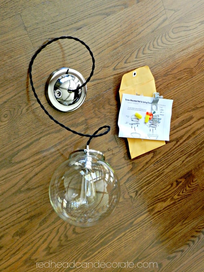 Image of Hand Blown Clear Glass Globe Light Fixture