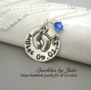 Image of Pitter Patter - Personalized handstamped sterling silver necklace