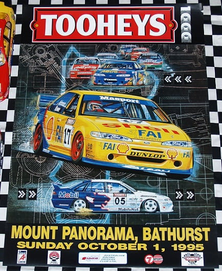 Image of 1995 Bathurst Poster featuring the Johnson/Bowe Falcon.