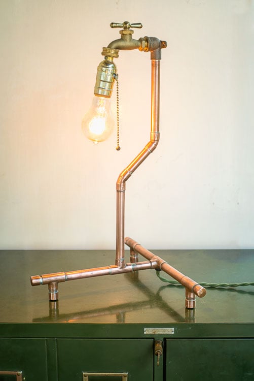 Image of Industrial Copper Table Lamp