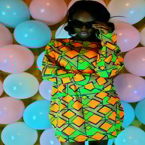 Image of DIAMOND-SHAPED NEON SWEATER DRESS