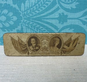 Image of Vintage 1930s King George V Silver Jubilee Toffee Tin