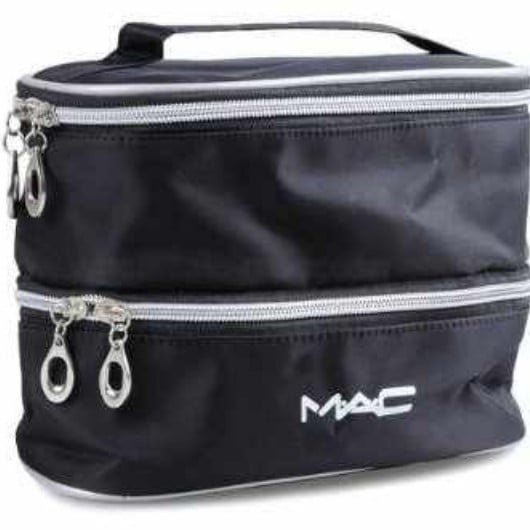 Image of MAC Black Double Zip Makeup Bag