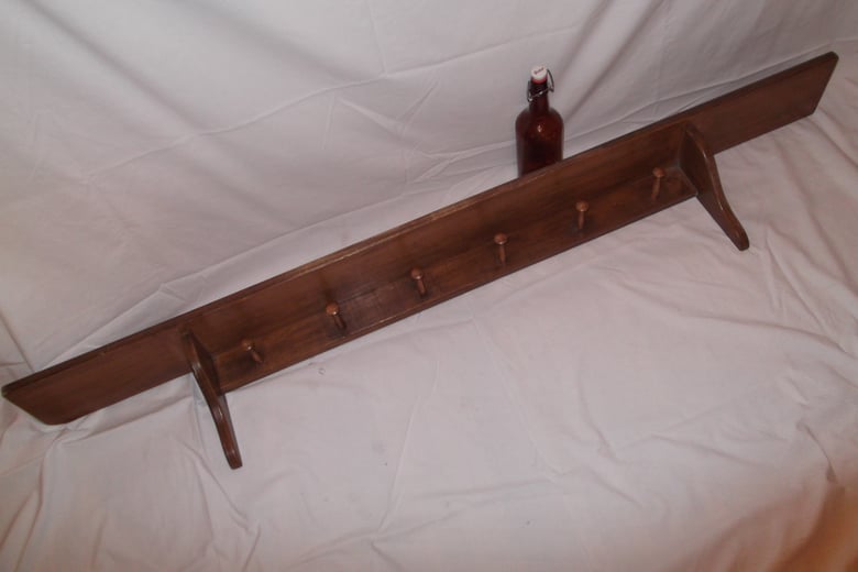 Image of Hand Made Oak Shelf and Coat Rack
