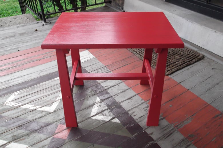 Image of Red Antique Side Table