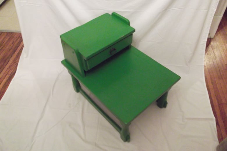 Image of Antique Green Side Table/Nightstand