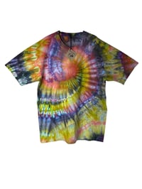 Image 2 of XL Adult Combed Cotton Tee in Bright Spiral Ice Dye