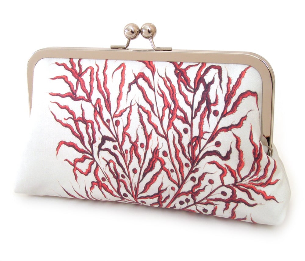 coral clutch bag