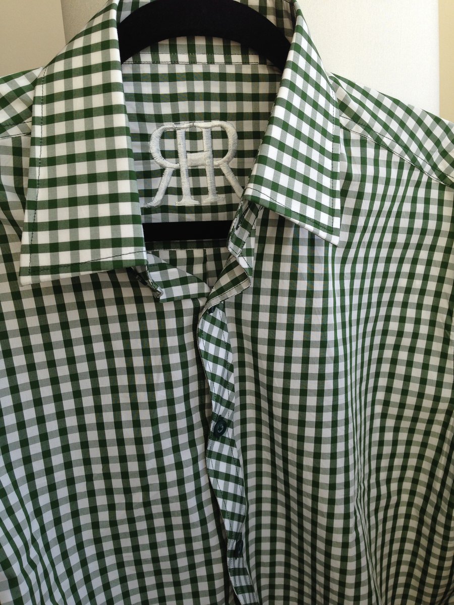 Image of Green Gingham Pattern Shirt