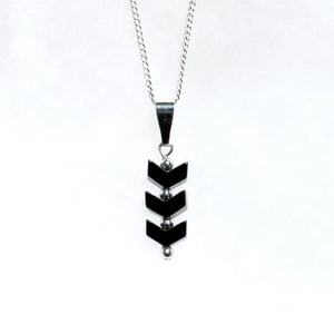 Image of Black Chevron Necklace, Hematite Chain Necklace