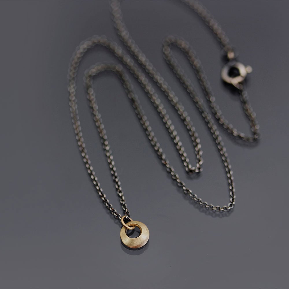 Lisa Hopkins Design — Tiny 14k Gold and Sterling Loop Necklace