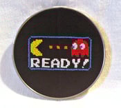 Image of Pac-Man Geeky Cross Stitch 5" Hoop Art
