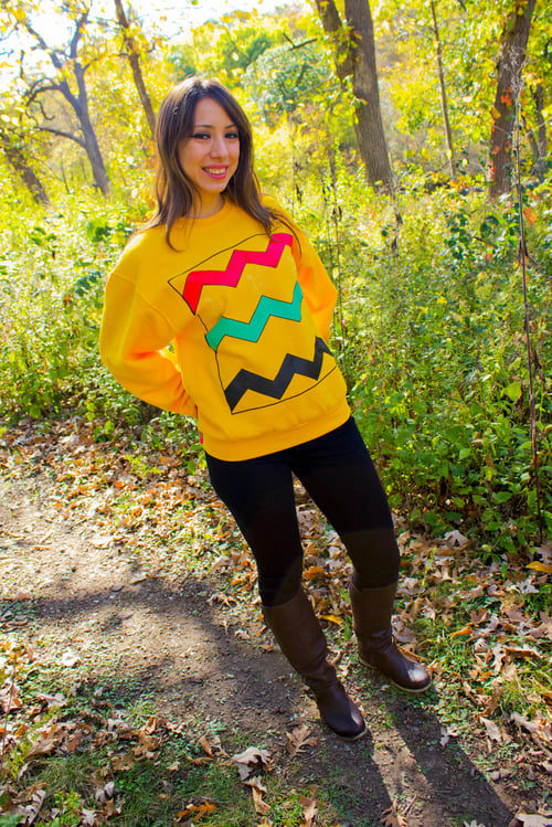 Image of CHARLIE MAB GOLD CREW NECK SWEATERS 