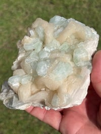 Image 2 of Green Apophyllite & Stilbite Specimen | India #3079
