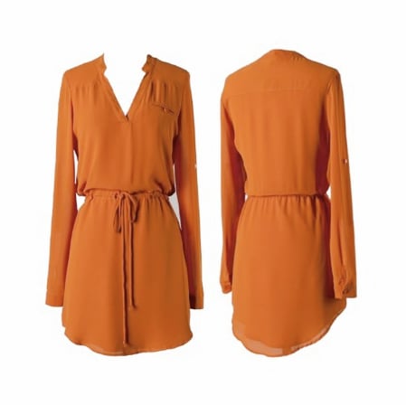 Image of Orange Long Sleeve Dress