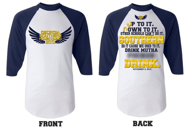 Image of Official Georgia Southern Homecoming Weekend 3/4 Baseball Tee (White)