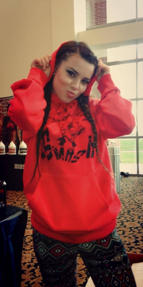 Image of 'GO GORILLA N' SMASH' Hoodie: Red