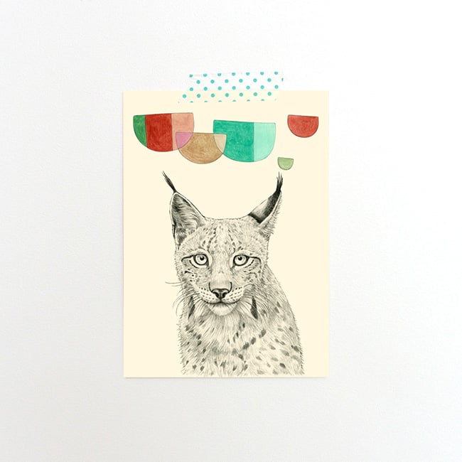 Image of Carte postale simple Lynx