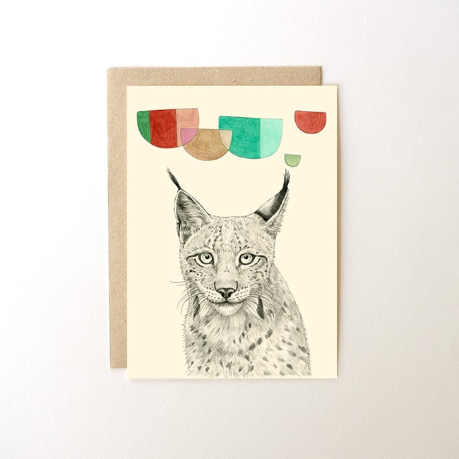 Image of Carte postale Lynx + enveloppe