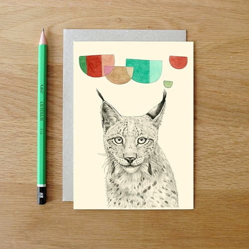 Image of Carte postale Lynx + enveloppe