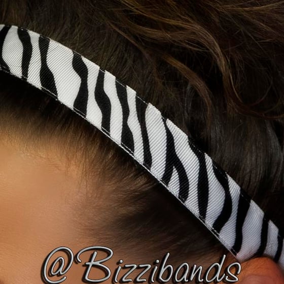 Image of Black/White Zebra Striped Bizziband