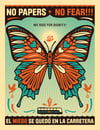 No Papers No Fear Butterfly Poster