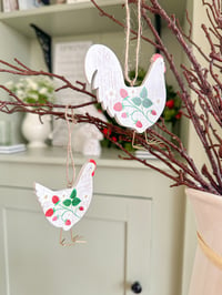 Image 1 of SALE! Strawberry Fields Chicken Decorations ( Set of 2 )