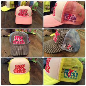 Image of NW Chick Keep on Truckin for the Cure Trucker Hat