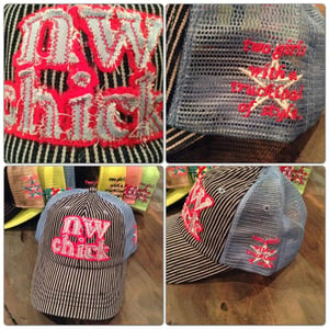Image of NW Chick Striped Trucker Hat