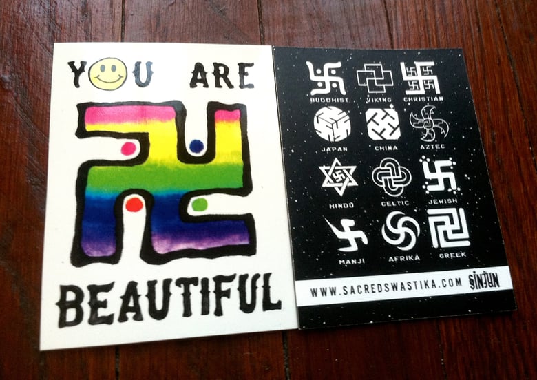 Image of YOU ARE BEAUTIFUL RAINBOW SWASTICKER 卐 - 1