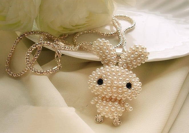 Image of Pearl Bunny Necklace