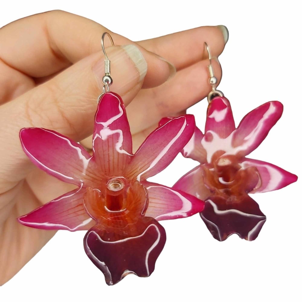 Image of Large Dendrobium Drop Earrings