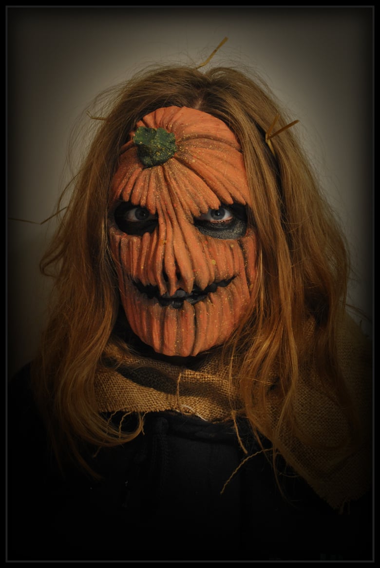 Image of Horror FX Prosthetic 'Pumpkin' Latex Mask - Costume for Halloween & Fancy Dress