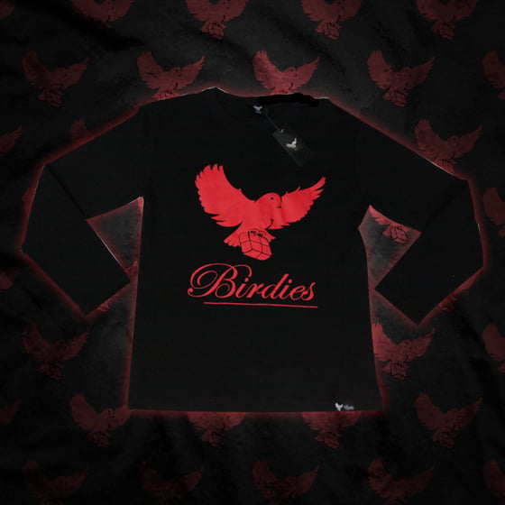 Image of Black/Red Birdies LongSleeve Shirt