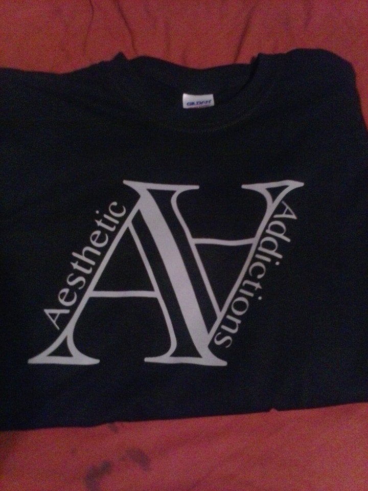 Image of aesthetic addictions logo shirt