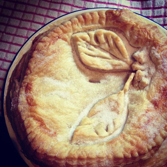 Image of Vintage enamel pie plate