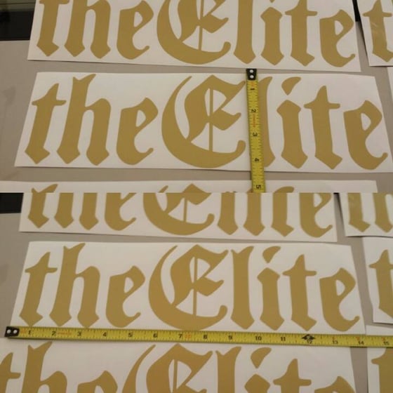 Image of The Elite 14''x4'' Vinyl GOLD Decal