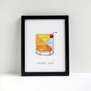 Whiskey Sour Cocktail Print by Alyson Thomas of Drywell Art. Available at shop.drywellart.com