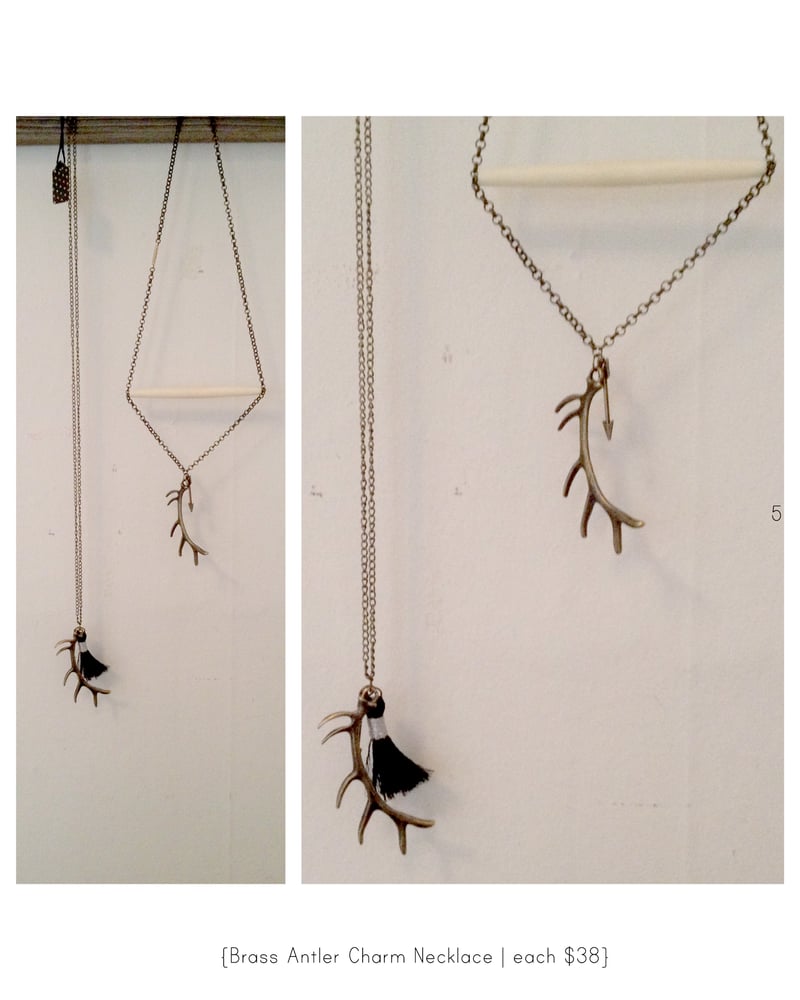 Image of Brass Antler Charm Necklace