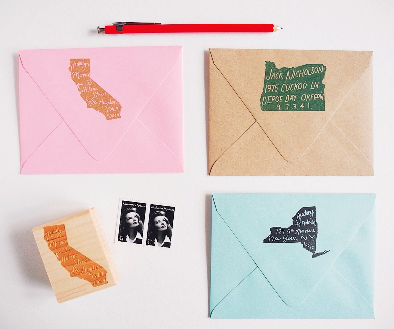  Postage Stamps Mail Envelope with Different : Office Products