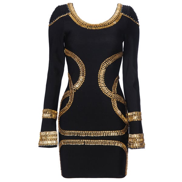 Image of Bandage Embellished Black Dress